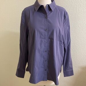 Athleta‎ Purple Stretch Button Down Long Sleeve